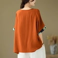 thumbnail image 4 of Sexlip Womens Swimsuit Set Floral Patchwork Cover Up Design Crew Neck Short Sleeve Loose Silhouette Quick Dry Fabric for Beach Outings Orange L, 4 of 7