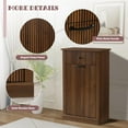 thumbnail image 4 of 35.8" H Tilt Out Laundry Hamper Cabinet, Modern Fluted Trash Can Cabinets with Drawer, Wooden Hidden Garbage Cabinet for Kitchen and Bathroom (Brown, Single), 4 of 14
