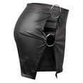 thumbnail image 7 of Leather Pencil Skirt for Women Leather Side Slit Bodycon Mini Skirt Clubwear, 7 of 7
