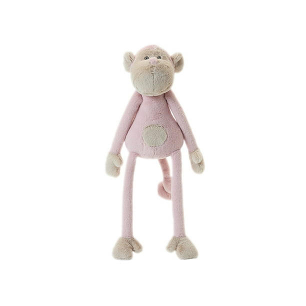 Muñeca de peluche con forma de mono rosa, 30 cm, suave, de dibujos animados
