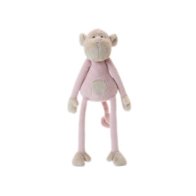 Muñeca de peluche con forma de mono rosa, 30 cm, suave, de dibujos animados