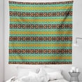 thumbnail image 1 of Retro Tapestry, Retro Style Tribal Aztec Motif Pattern with Geometric Details, Fabric Wall Hanging Decor for Bedroom Living Room Dorm, 5 Sizes, Brown Marigold Turquoise, by Ambesonne, 1 of 1