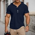 thumbnail image 2 of Men's Summer Hooded Button Down T Shirt Casual Loose Fit Pure Comfortable Tee for Daily Wear with Jeans or Cargo Pants Men's Loose Fit Shirt Summer Oversized Button Tee, 2 of 7