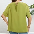 thumbnail image 5 of Posijego Hauts pour Femmes Grande Taille Blouses d'Été Fluides à Manches Courtes Col Rond Chemises Décontractées Hauts Habillés, 5 of 5