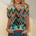 thumbnail image 2 of Mujer Verano Casual Manga Corta Camiseta Botón Cuello Redondo Jersey Blusa Tops OAVQHLG3B Store  lin121212, 2 of 4