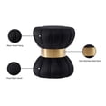 thumbnail image 3 of Meridian Furniture Vino Contemporary Velvet Ottoman, Black, 3 of 8