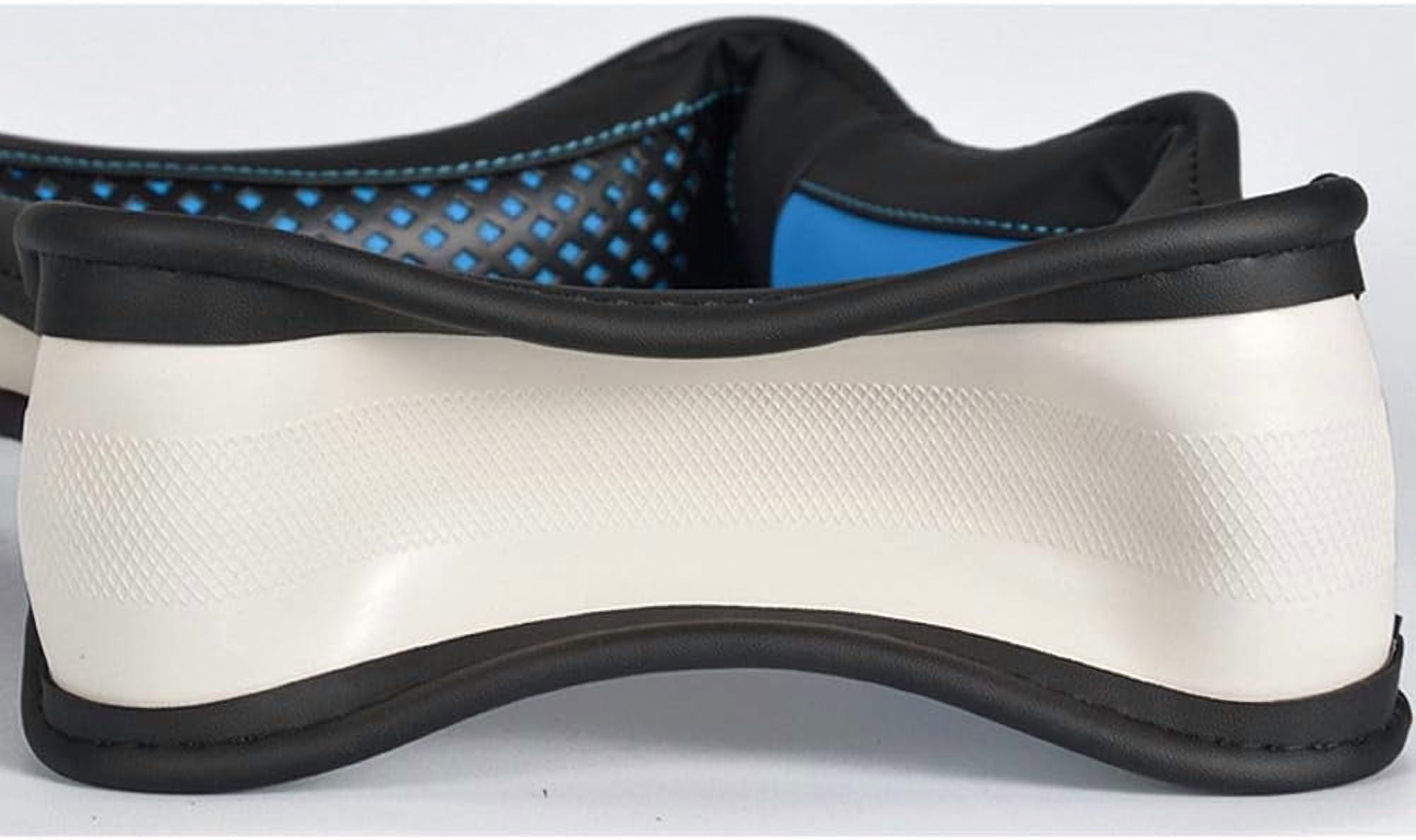 Car Steering Wheel Cover Hole Perforation Anti-Slip Universal 15 Inches Leather for Women, Black Blue