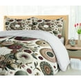 thumbnail image 4 of Ambesonne Flower Duvet Cover Set, Contemporary Roundy Floral, Calking, Eggshell Dried Rose Green, 4 of 5