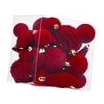 thumbnail image 4 of 28 adornos navideños de bolas, colgantes de decoración navideña, adornos flocados para fiestas de aniversario de Acción de , suministros para Rojo, 4 of 9