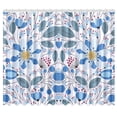 thumbnail image 2 of MKHERT Blue Floral Thermal Insulated Blackout Window Curtain Kitchen Curtain 52x84 inch ,Set of 2, 2 of 3