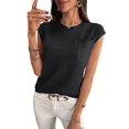 thumbnail image 3 of Short Sleeve Sweater for Women 2025 Casual Sweater Vest Cotton Knit Pullover Tank Tops Spring Summer Outfits Black XL, 3 of 8