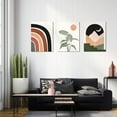 thumbnail image 2 of Framed Boho Wall Art, Mid Century Modern Decor, Black Beige Neutral Abstract Geometric Canvas Prints Botanical Boho Bathroom Wall Decor for Bedroom Living Room 12''''x16'''', Ready To Hang, 2 of 6