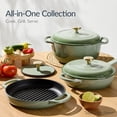 thumbnail image 4 of Best Choice Products Non-Stick Pot & Pan Cookware Set, Cast Iron Skillet, Grill Pan W/ Press, Dutch Oven - Blue, 4 of 10