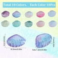 thumbnail image 2 of 1 Box 100Pcs Shell Beads Bulk Seashell Beads Colorful Glass Sea Shell Beads Small Green Blue Pink Purple Shells Double Sided Summer Ocean Animal Loose Spacer Beads for Jewelry Making Kits, 2 of 6
