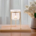 thumbnail image 5 of Hosley Gold Candle Stand with Crackle Glass Tealight LED Candle Holder – 7 Inch Fall & Holiday Decor, Mosaic Stained Glass Indoor Candle Holder, 5 of 12