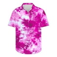 thumbnail image 4 of GERsome Men's Short Sleeve Tie-Dye Shirts Casual Lightweight Button Down Shirts Vacation Beach Summer Tops S-5XL, 4 of 4