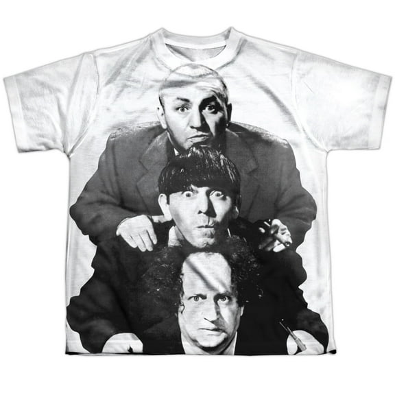 Three Stooges Men's  Three Stacked Sublimation T-shirt White