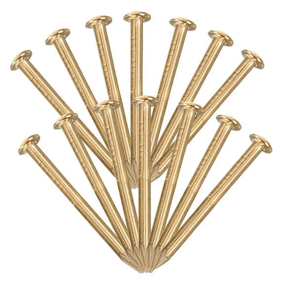 Pawsdot 100pcs Hardware Furniture Accessories Brass Nails for Installation with Golden Decorative Parts