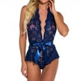 thumbnail image 2 of Lencería sexy de moda para mujer con cuello en V de encaje halter sólido lencería sexy BraRompers Fridja nalpqowj10207, 2 of 9
