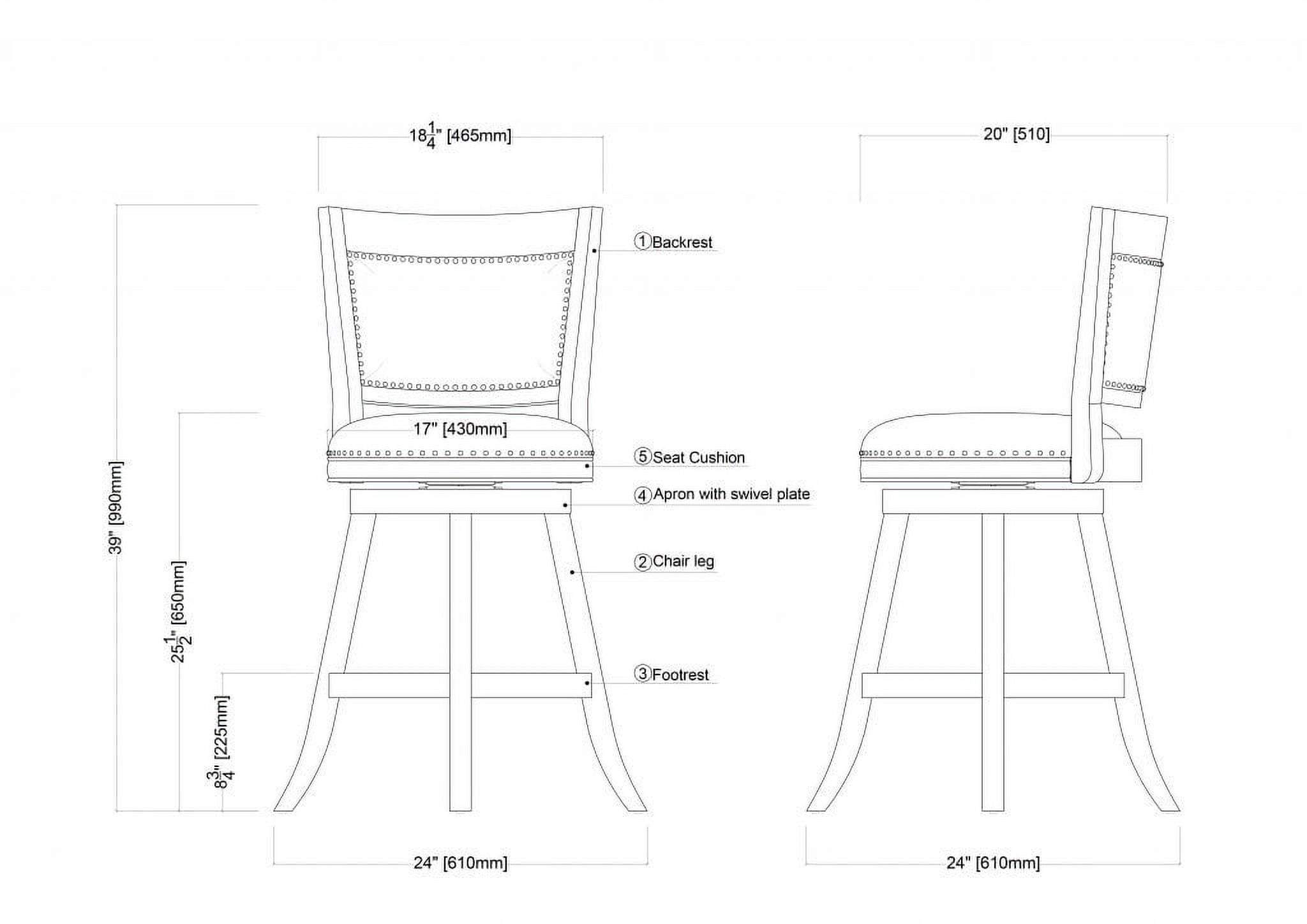 Boraam Melrose Bar Stool in Driftwood Wire-Brush and Ivory