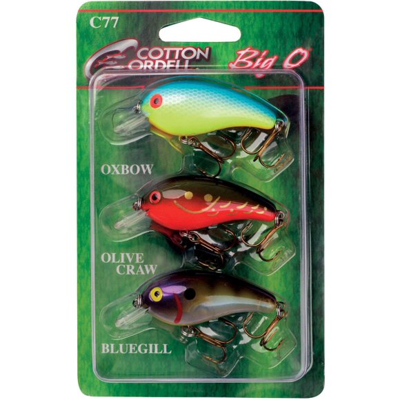 Cotton Cordell PK3C77-1 Big O 3 Pack Assortment,Green