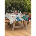 thumbnail image 2 of Outdoor Tablecloth with Umbrella Hole and Zipper, Boho Flowers Rectangle Table Cloth 60x102 Inch Waterproof Tablecloth, Abstract Ethnic Vintage Bohemian Floral Picnic Table Cover for Patio Camping, 2 of 7