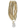 thumbnail image 3 of Time And Tru Women's Baroque Pearl Drop Gold Stretchy Bracelet Set, 3 of 5