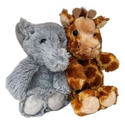 Aurora Cuddly Friends 8" Giraffe & Elephant Stuffed Animal Plush