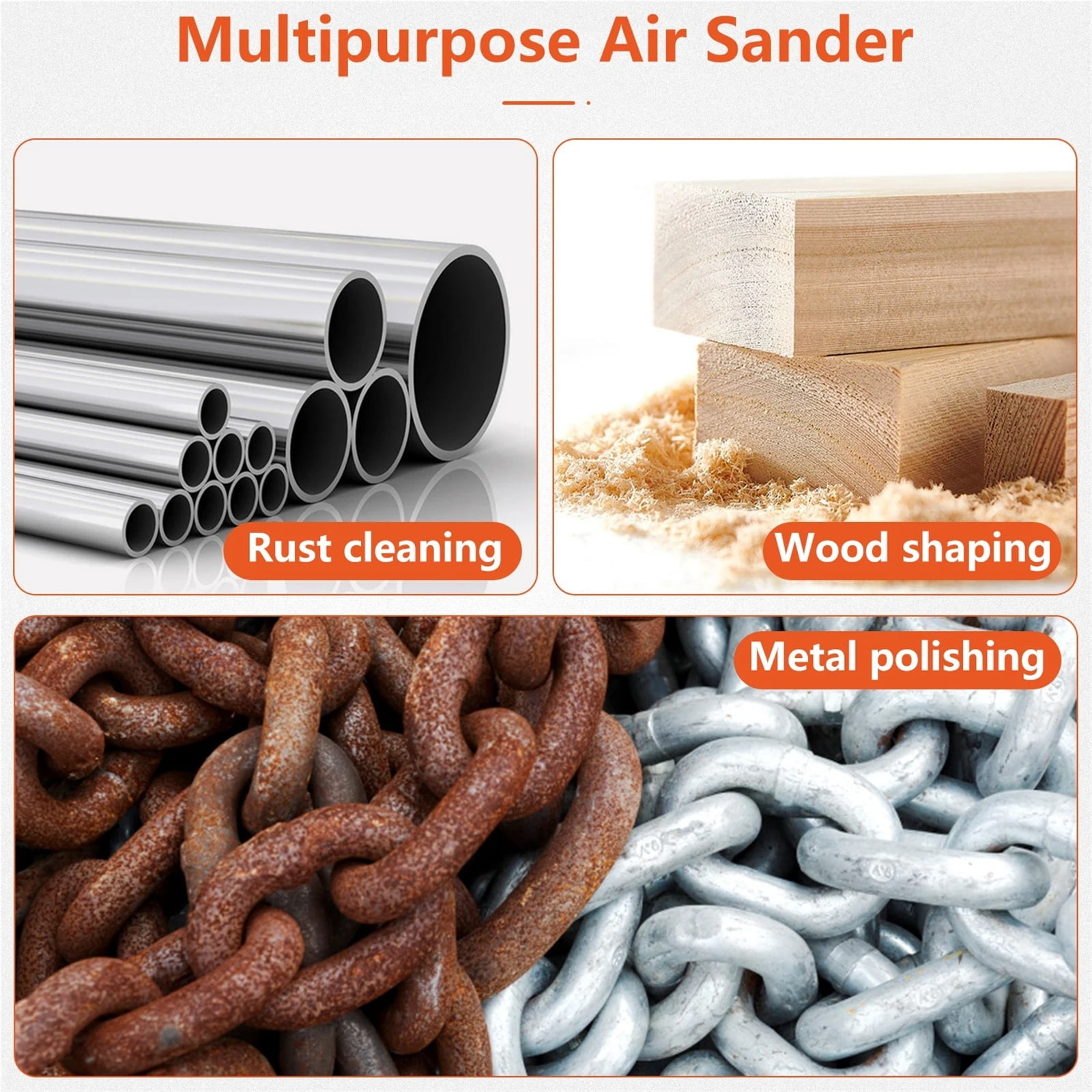 Pneumatic Sandpaper Polisher Tool Triangle Air Random Orbital Sander Machine for Woodworking Polishing and Metal-polishing - Multi-Purpose Tool