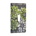 thumbnail image 2 of Yayeee Toggle Light Switch Wall Plate 1-Gang 4.5"x2.7" Home Decorative Outlet Cover, Gray Floral, 2 of 7