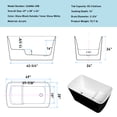 thumbnail image 2 of 49" x 28" Acrylic Freestanding Soaking Bathtub, Square-shape Japanese Soaking Hot Tub, Sit-In Design with Chrome Overflow and Drain, Glossy Black, 2 of 9