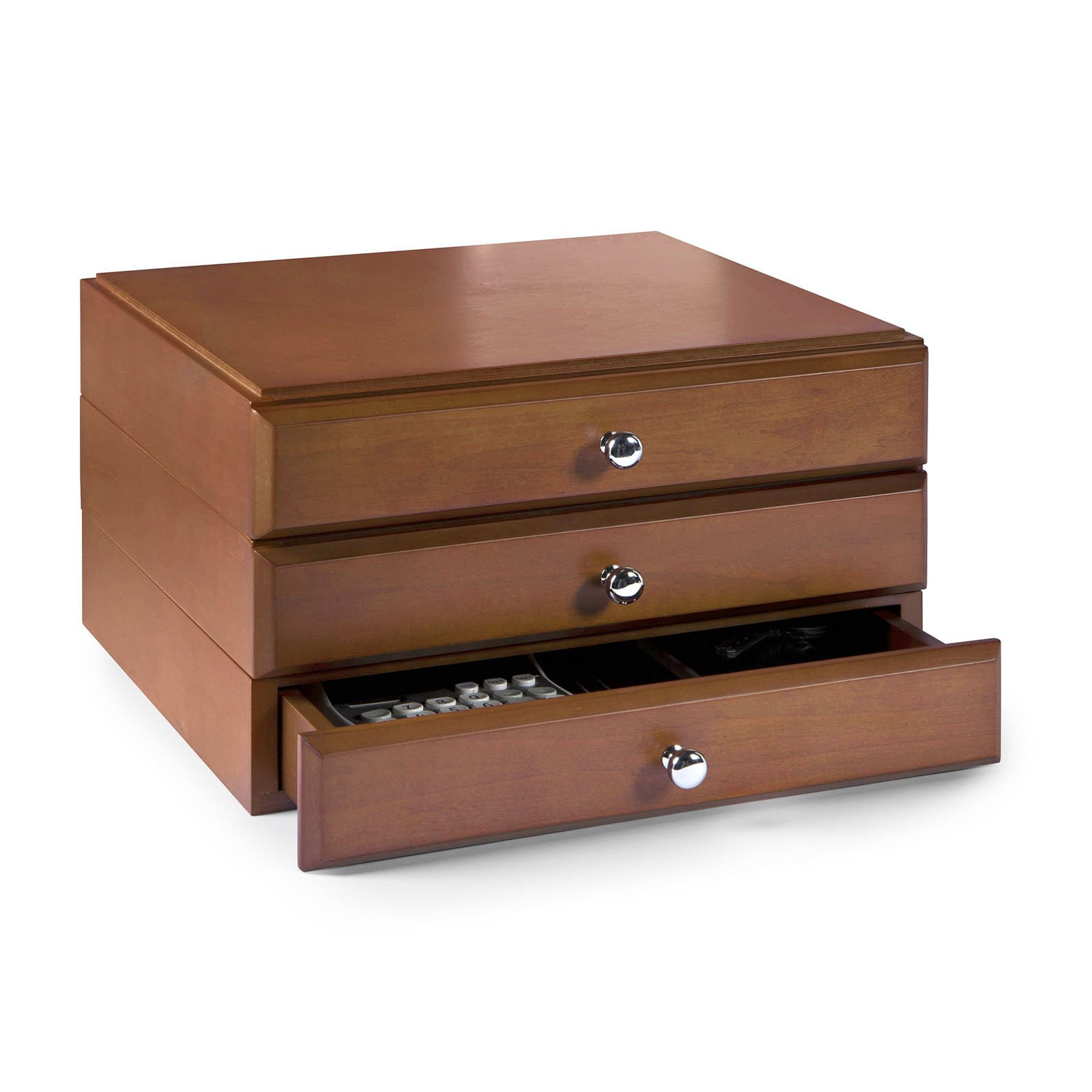 Stack & Style Wood Drawer Organizer Cherry