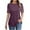 Purple, variant on WREESH Women's Summer 2025 Casual Lace Tunic Top Short Sleeve Crewneck Blouse Breathable Solid Color Shirt for Office Vacation Dressy Fashion Tops