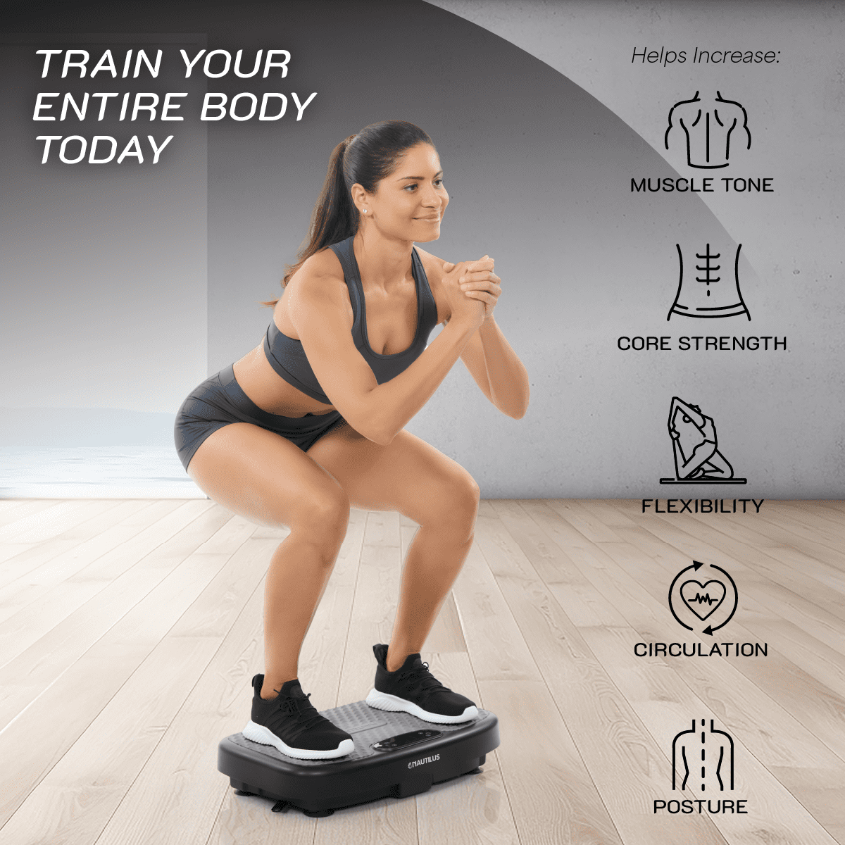 Nautilus Vibratone Pro Vibration Plate Full Body Fitness and Exercise Platform - Muscle Strength, Circulation