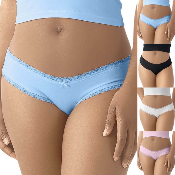 KHONTS Women's Underwear Panties Cheeky Bikini Underpanties Lace Stretch Hipster Briefs White XL