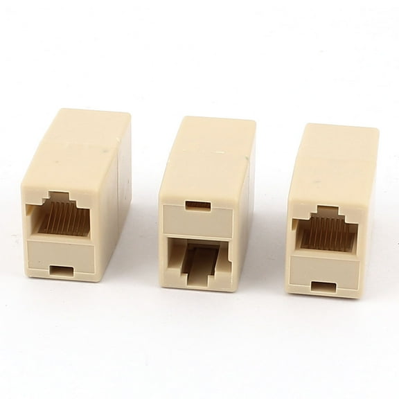 3 Pcs RJ45 8P8C Female to Female F/F Network Cable Coupler Connector Extender