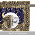 thumbnail image 6 of Stars Moon Valance Curtain Mystical Gorgeous Gold Dark Blue Moon Star Window Valances Rod Pocket Short Curtains Window Treatments for Kitchen Bedroom Bathroom Laundry 54" x 18", 6 of 9