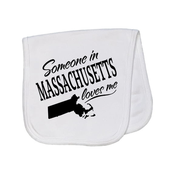 Inktastic Someone in Massachusetts Loves Me Baby Burp Cloth