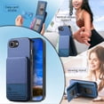thumbnail image 5 of ELEHOLD Case for iPhone 16e, RFID Blocking Slim PU Leather Wallet Case with Card Holder & Kickstand,Blue, 5 of 11