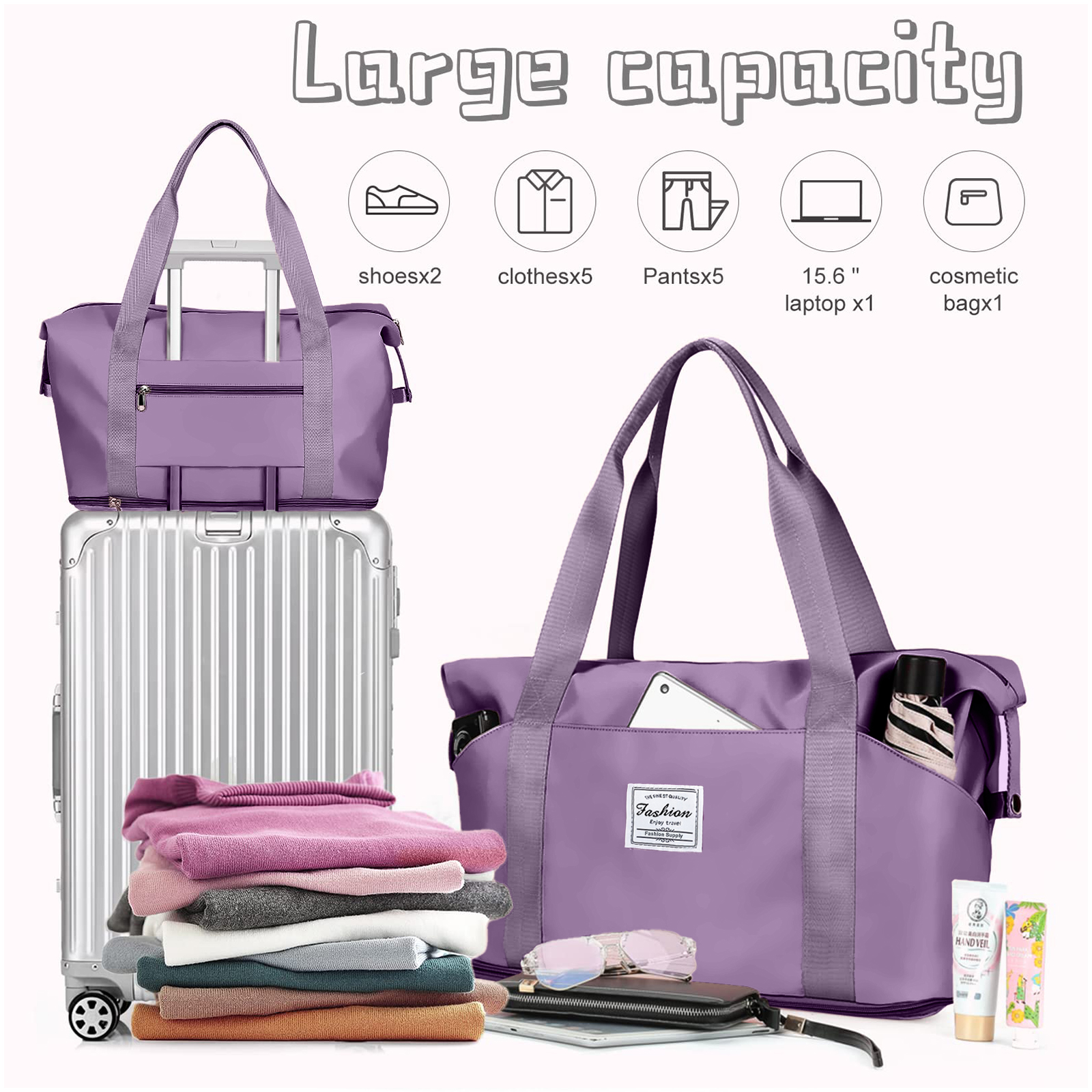 Gynky Waterproof Travel Duffel Bag With Trolley Sleeve photo 7