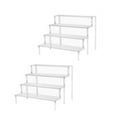 thumbnail image 1 of Estante de exhibición de acrílico transparente de 2 niveles para encimeras de gabinetes, 4 escaleras, 1 of 7