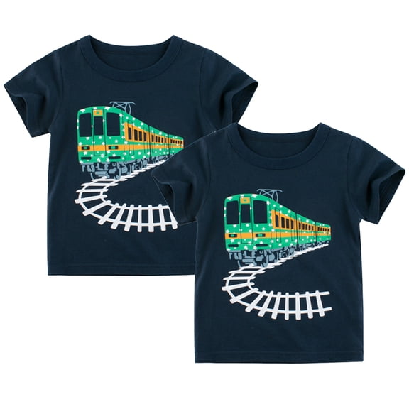 QUDDERR Kids Toddler Boys T-Shirt Summer Tees Top 1-9T Baby Short-Sleeve Tshirt Cotton Casual Cute Cartoon Pullover T Boys Clothes