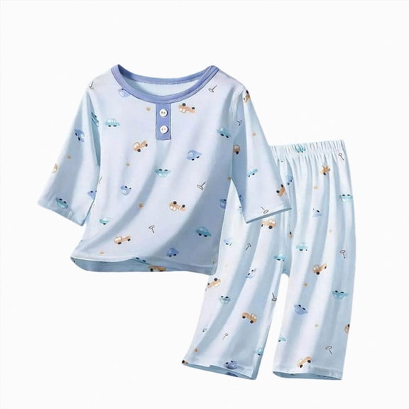 NOLDARES Toddler Baby Boy Clothes Long Sleeve Crewneck Sweatshirt with Pants Spring Fall Winter Outfits(Light Blue,4-5 Y)