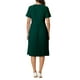 thumbnail image 3 of Vestido plisado A-Line de manga corta para mujer Inspire Chic, vestido midi para el trabajo, color verde, 3 of 4