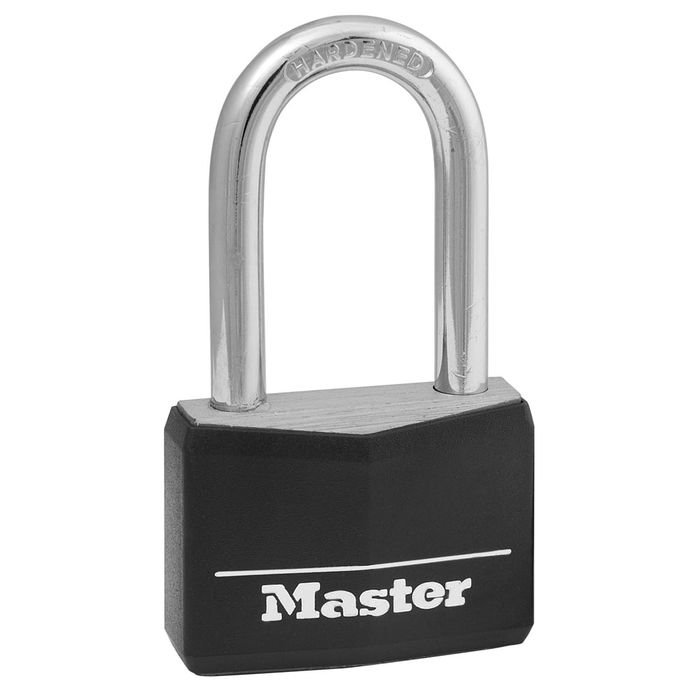 Master Lock 141T Covered Aluminum Padlock, 1-9/16 in. Wide, Black 