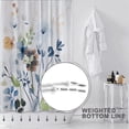thumbnail image 3 of Cortina de ducha floral, cortinas de baño con flores azules y verdes, cortina de baño con plantas silvestres de primavera y naranja con 12 ganchos, 183 x 183 cm, tela impermeable, 3 of 6