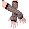 thumbnail image 1 of 1 Pairs Long+1 Pairs Short Fishnet Gloves - Black, 1 of 4