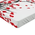 thumbnail image 2 of Ambesonne Sakura Fitted Sheet, Watercolor Summer Garden, Twin Size, Vermilion Grey and White, 2 of 3