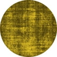 thumbnail image 1 of Ahgly Company Machine Washable Indoor Round Oriental Yellow Industrial Area Rugs, 6' Round, 1 of 1