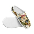 thumbnail image 3 of Wukai Watercolor Dogs Print Women's Indoor Bedroom Slipper Slip On Shoes, Unisex House Shoes with Anti-Skid Sole for Men, Gift for Women Men-35/36, 3 of 7